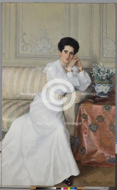 Portrait of Countess Darya Mikhaylovna Gorchakova, née Bibikova, 1903. Artist: Bogdanov-Belsky, Nikolai Petrovich (1868-1945)