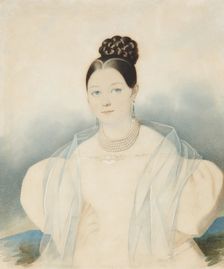 Portrait of Countess Ekaterina Alexandrovna Zubova, née Obolenskaya (1811-1843), 1830s. Creator: Hampeln, Carl, von (1794-after 1880)