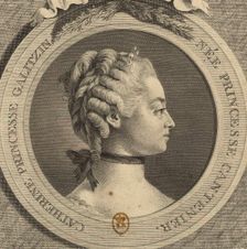 Portrait of Countess Ekaterina Dmitrievna Golitsyna (1720-1761), née Cantemir. Creator: Beauvarlet, Jacques Firmin (1731-1797)