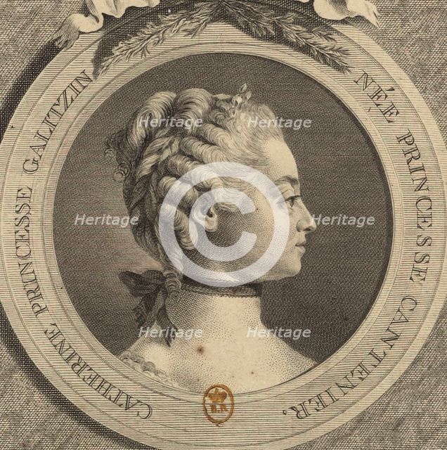 Portrait of Countess Ekaterina Dmitrievna Golitsyna (1720-1761), née Cantemir. Creator: Beauvarlet, Jacques Firmin (1731-1797).
