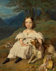 Portrait of Countess Julia Alexandrovna Apraxina (1830-1917) as child, 1835. Creator: Waldmüller, Ferdinand Georg (1793-1865)