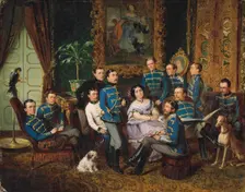 Portrait of Countess Julia Samoilova (1803-1875) with Austrian Hussars , 1855
