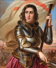 Portrait of Countess Julia Samoilova (1803-1875) as Jeanne d'Arc, 1845. Creator: Lucchini (Luchini), Pietro (1800-1883)