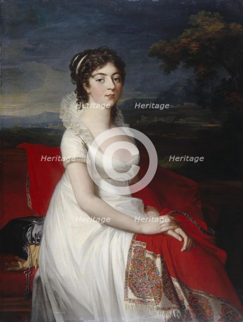 Portrait of Countess Obolenskaya, 1806. Artist: Mosnier, Jean Laurent (1743/44-1808)