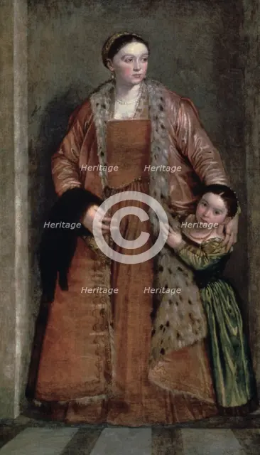 'Portrait of Countess Livia da Porto Thiene and her Daughter', c1551. Artist: Paolo Veronese