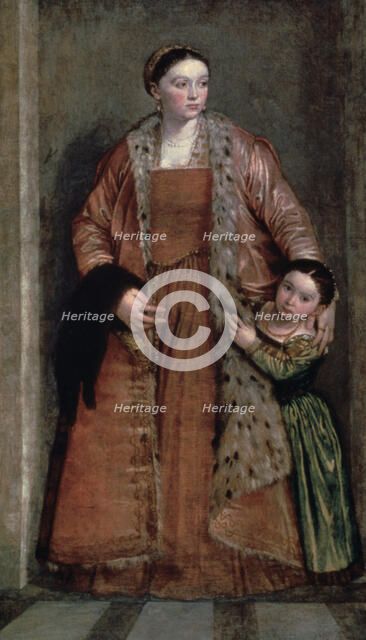 'Portrait of Countess Livia da Porto Thiene and her Daughter', c1551. Artist: Paolo Veronese