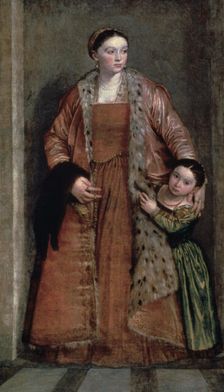 Portrait of Countess Livia da Porto Thiene and her Daughter c1551. Artist: Paolo Veronese