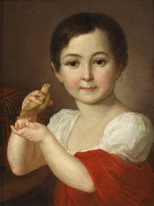 Portrait of Countess Lidia Alexeevna Gorchakova (1807-1826) with Canary