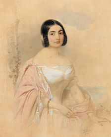 Portrait of Countess Marie von Tattenbach, née von Lion, 1840. Creator: Hau (Gau), Vladimir (Woldemar) Ivanovich (1816-1895)