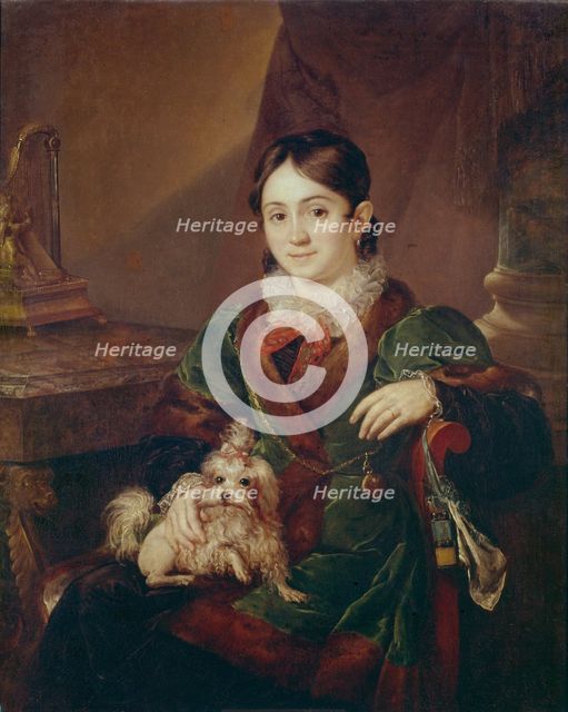Portrait of Countess Natalia Andreevna Obolenskaya, 1833. Artist: Tropinin, Vasili Andreyevich (1776-1857)