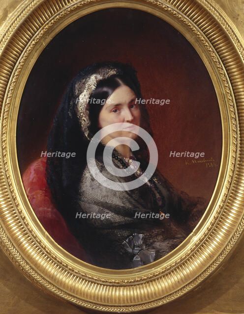 Portrait of Countess Natalia Pavlovna Stroganova (1796-1872), 1864. Artist: Makovsky, Konstantin Yegorovich (1839-1915)
