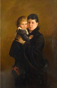 Portrait of Countess Sophia Andreevna Tolstaya (1844-1919), with Daughter Alexandra