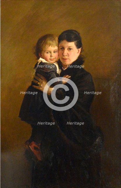 Portrait of Countess Sophia Andreevna Tolstaya (1844-1919), with Daughter Alexandra.