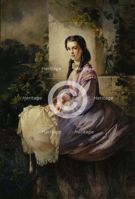 Portrait of Countess S.L. Stroganova, 1864. Artist: Makovsky, Konstantin Yegorovich (1839-1915)