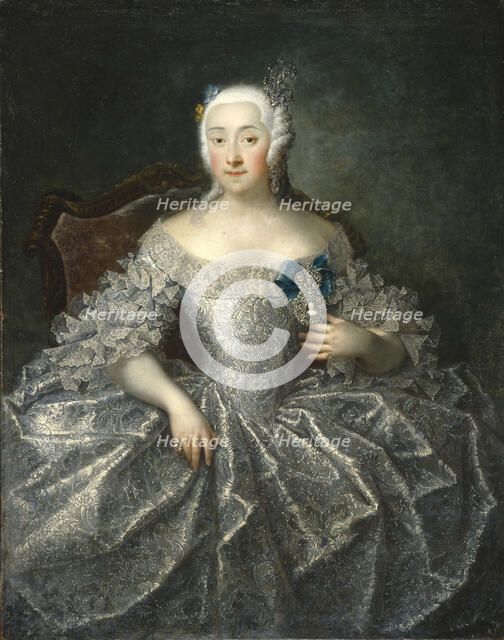 Portrait of Countess Varvara Alexeyevna Sheremetyeva (1711-1767), 1746. Artist: Grooth, Georg-Christoph (1716-1749)
