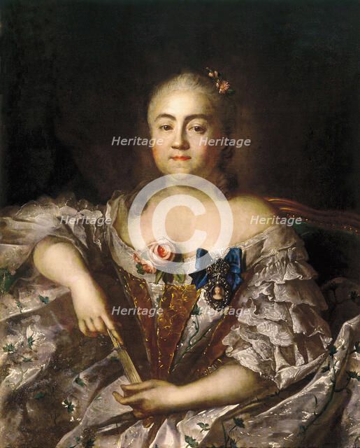 Portrait of Countess Varvara Alexeyevna Sheremetyeva (1711-1767), ca 1760. Artist: Argunov, Ivan Petrovich (1729-1802)