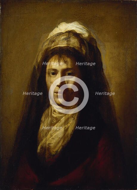 Portrait of Countess Yekaterina Petrovna Rostopchina (1776-1859) wearing a veil. Artist: Tonci, Salvatore (1756-1844)