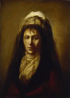 Portrait of Countess Yekaterina Petrovna Rostopchina (1776-1859) wearing a veil. Artist: Tonci, Salvatore (1756-1844)