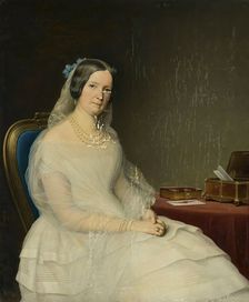 Portrait of Countess Yulia Stroganova, 1848. Creator: Charles Auguste Guillaume Steuben