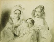 Portrait of Countesses Praskovia, Nadezhda and Maria Vyazemsky, 1835. Artist: Bruni, Fyodor Antonovich (1800-1875)
