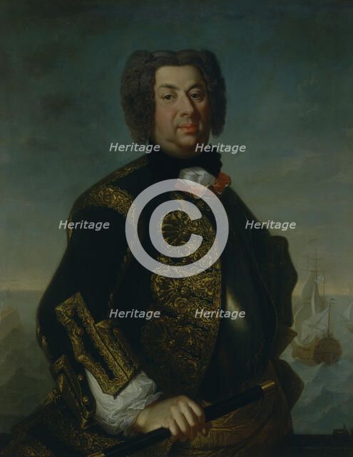 Portrait of Counter admiral Vasily Afanasievich Dmitriev-Mamonov, 1735. Artist: Luedden, Johann Paul (?-1739)