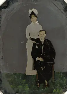 Portrait of couple, 1860s-1880s. Creator: Unknown