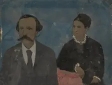 Portrait of couple, 1860s-1880s. Creator: Unknown