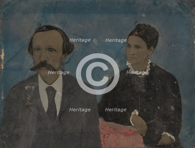Portrait of couple, 1860s-1880s. Creator: Unknown.