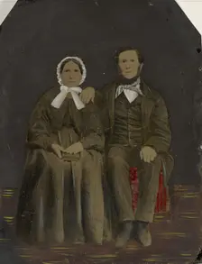 Portrait of couple, 1860s-1880s. Creator: Unknown