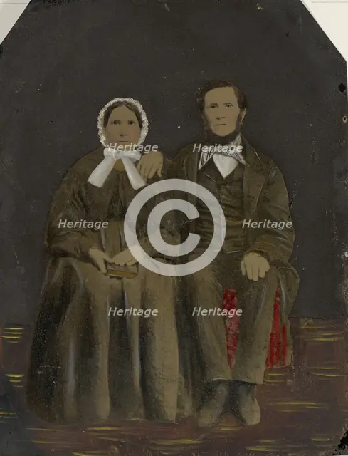 Portrait of couple, 1860s-1880s. Creator: Unknown.