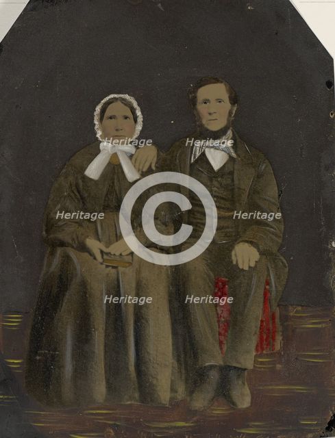 Portrait of couple, 1860s-1880s. Creator: Unknown.