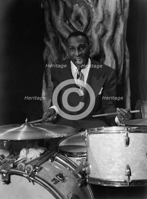 Portrait of Cozy Cole, Ole South, Washington, D.C., 1938. Creator: William Paul Gottlieb.