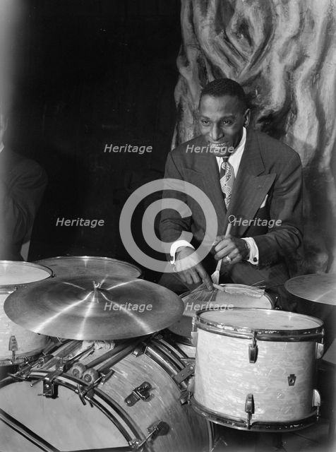 Portrait of Cozy Cole, Ole South, Washington, D.C., 1938. Creator: William Paul Gottlieb.