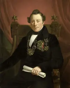 Portrait of Coenraad van Hulst, Actor, as President of the Arts-Promoting Company VW in Amsterdam (s Creator: Jan Cornelis van Rossum