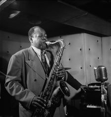 Portrait of Coleman Hawkins and Miles Davis, Three Deuces, New York, N.Y., ca. July 1947. Creator: William Paul Gottlieb