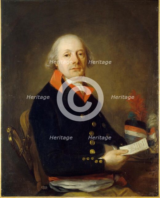 Portrait of commissioner of war in year IX, presumed to be Pascalis, 1802. Creators: Nicolas Raguenet, Jacques Wilbaut.