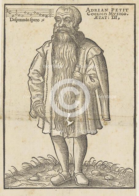 Portrait of composer and musicologist Adrianus Petit Coclico (1499-1562/63), 1552. Creator: Anonymous.