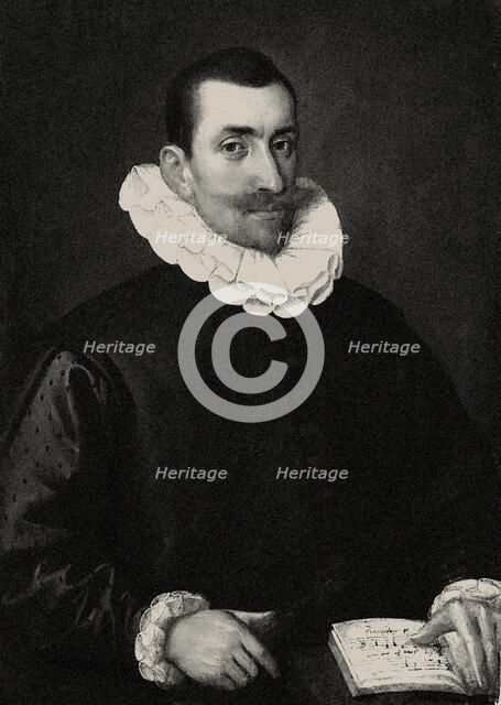 Portrait of composer and organist John Bull (1562/63-1628), 17th century. Creator: Anonymous.