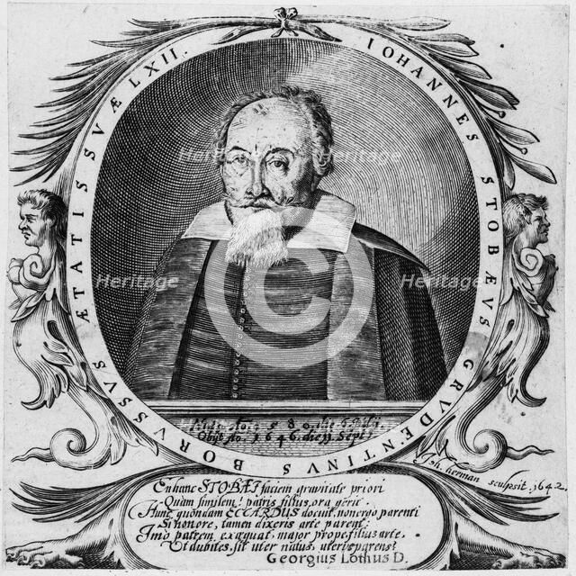 Portrait of composer and lutenist Johann Stobäus (1580-1646), 1642. Creator: Hermann, Johann (active 1615-1658).