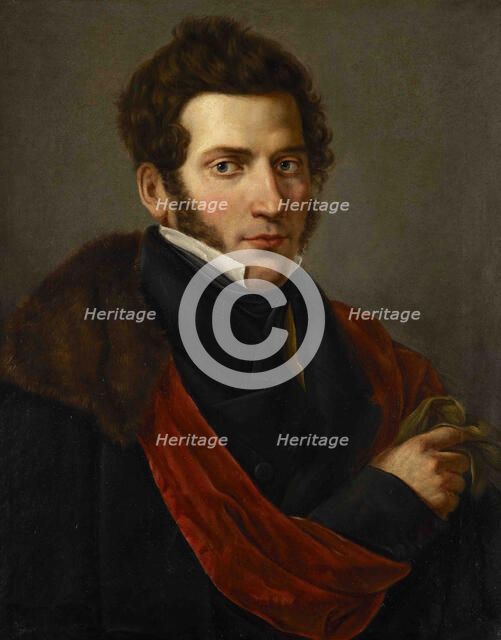 Portrait of composer Gaetano Donizetti (1797-1848), c.1824. Creator: Coghetti, Francesco (1801-1875).