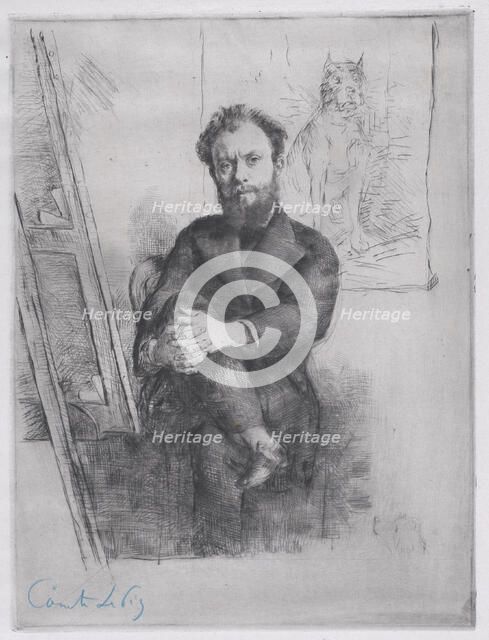 Portrait of Comte Lepic, 1876. Creator: Marcellin-Gilbert Desboutin.