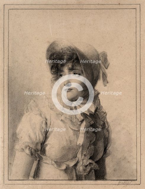 Portrait of Comtesse Starjinska, 1800s. Creator: Eugène Isabey (French, 1803-1886).