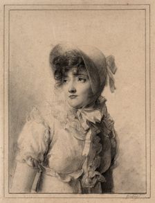 Portrait of Comtesse Starjinska, 1800s. Creator: Eugène Isabey (French, 1803-1886)