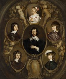 Portrait of Constantijn Huygens (1596-1687) and his Five Children. Creator: Adriaen Hanneman