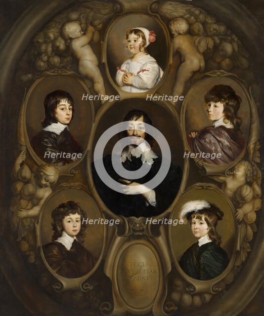 Portrait of Constantijn Huygens (1596-1687) and his Five Children. Creator: Adriaen Hanneman.