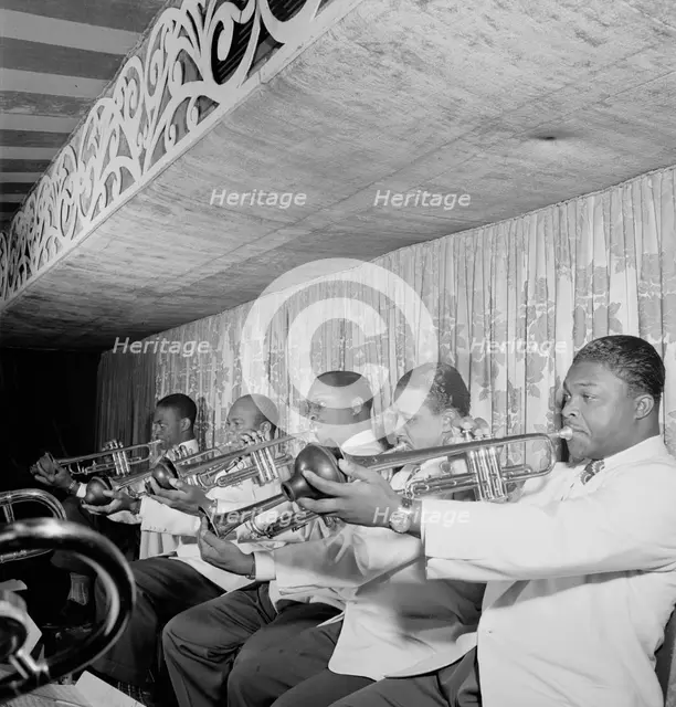 Portrait of Cat Anderson, Ray Nance, and Taft Jordan(?), Aquarium, New York, N.Y., ca. Nov. 1946. Creator: William Paul Gottlieb.