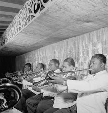 Portrait of Cat Anderson, Ray Nance, and Taft Jordan(?), Aquarium, New York, N.Y., ca. Nov. 1946. Creator: William Paul Gottlieb