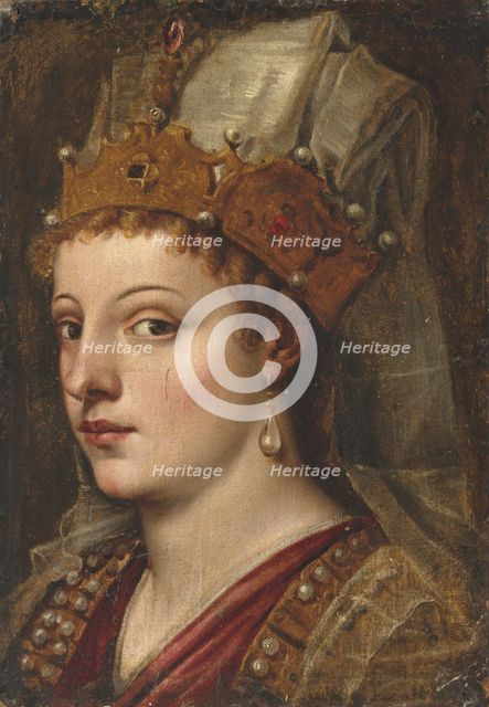 Portrait of Caterina Cornaro (1454-1510). Creator: Titian, (School) .
