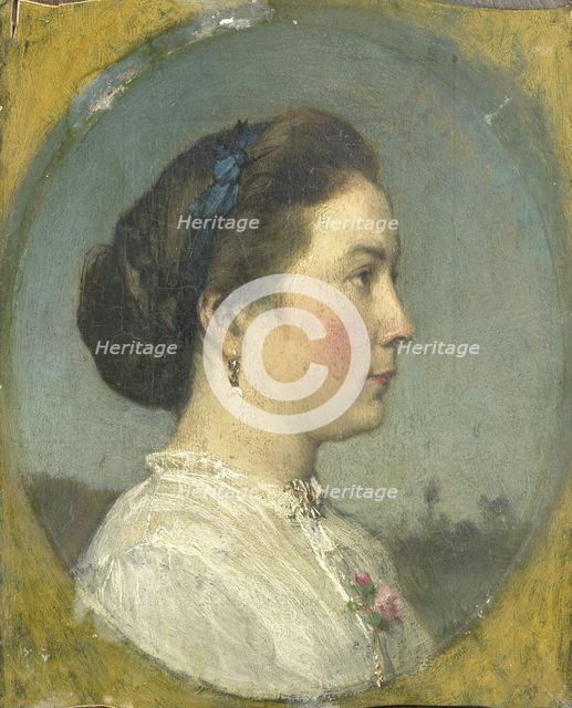 Portrait of Catharina Hendrika Horn, the Artist's Wife, c.1867. Creator: Jacob Henricus Maris.