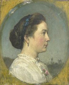 Portrait of Catharina Hendrika Horn, the Artist's Wife, c.1867. Creator: Jacob Henricus Maris